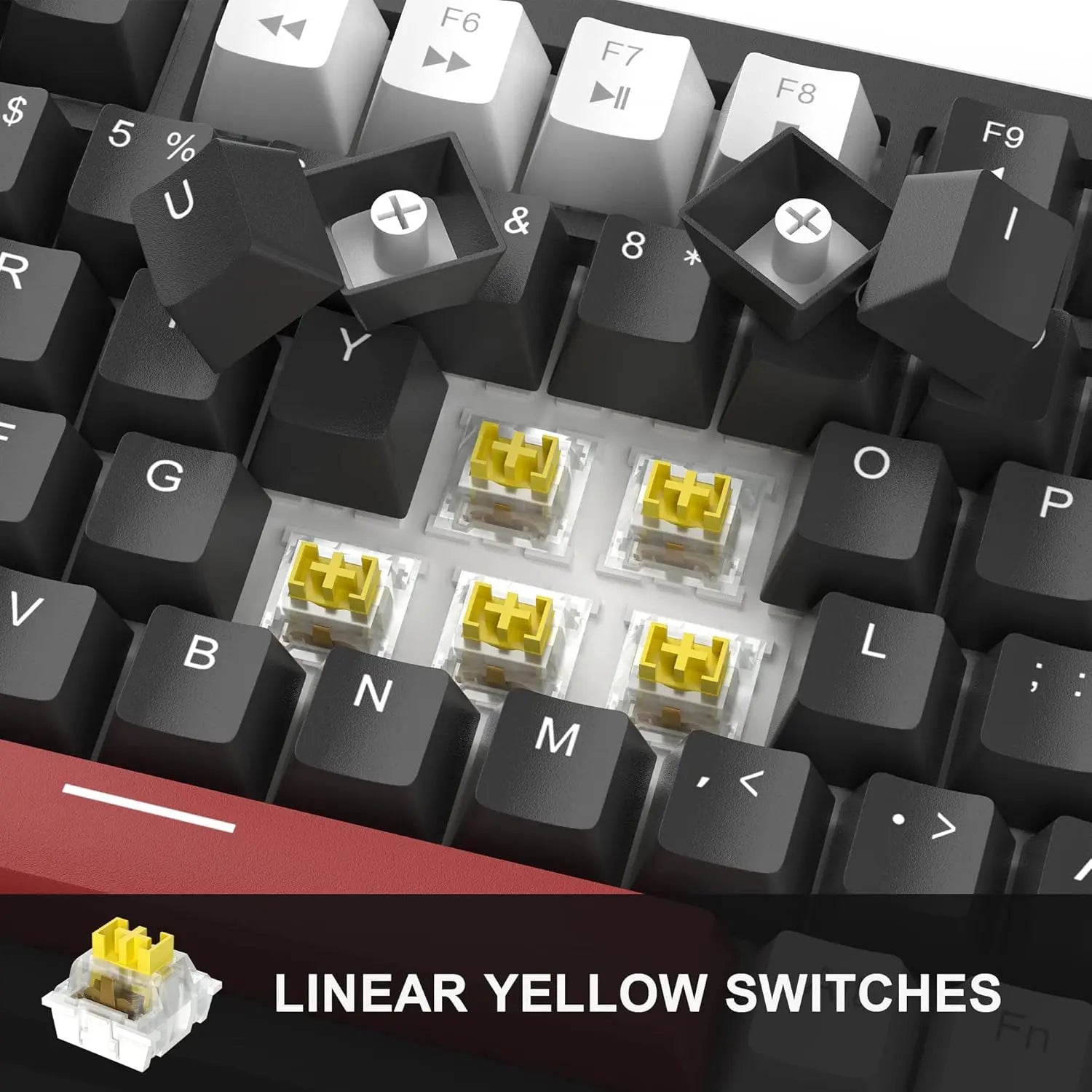 MageGee 75% Mechanical Gaming Keyboard, Compact Blue Backlit Wired Gaming Keyboards with Yellow Switches, EVA Foam, Knob Control
