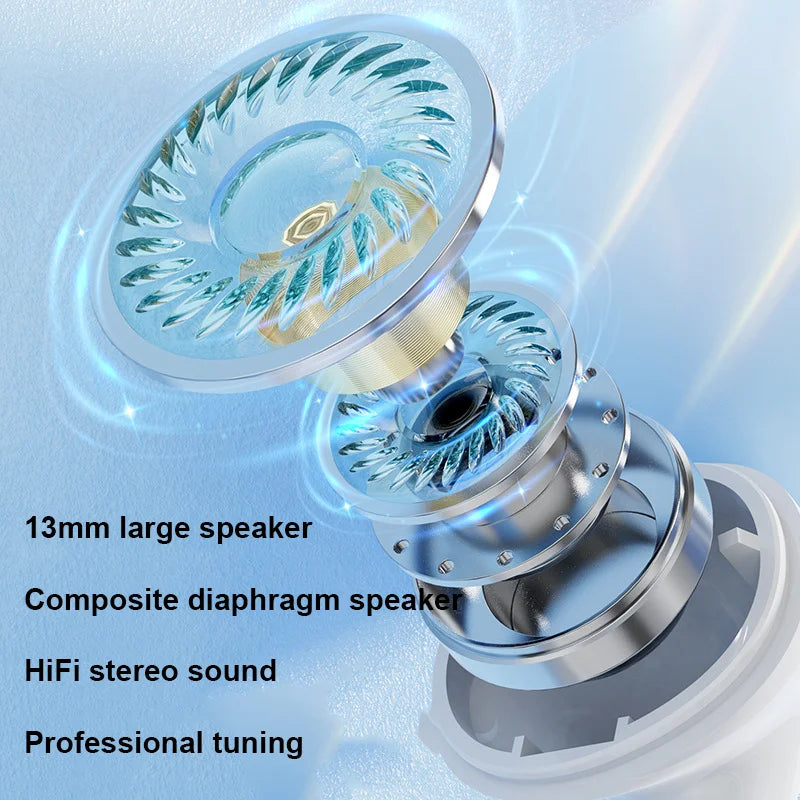 Wireless Earphone Bluetooth Headphone With Mic LED Power Display Earphones HD-Call HiFi Stereo Sound Earbuds For Xiaomi Air ipad