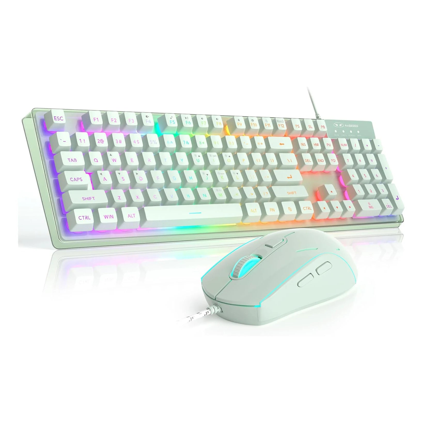 MageGee Gaming Keyboard Mouse Combo, K1 RGB LED Backlit Wired Keyboard with 104 Key Computer PC Gaming Keyboard for PCLaptop