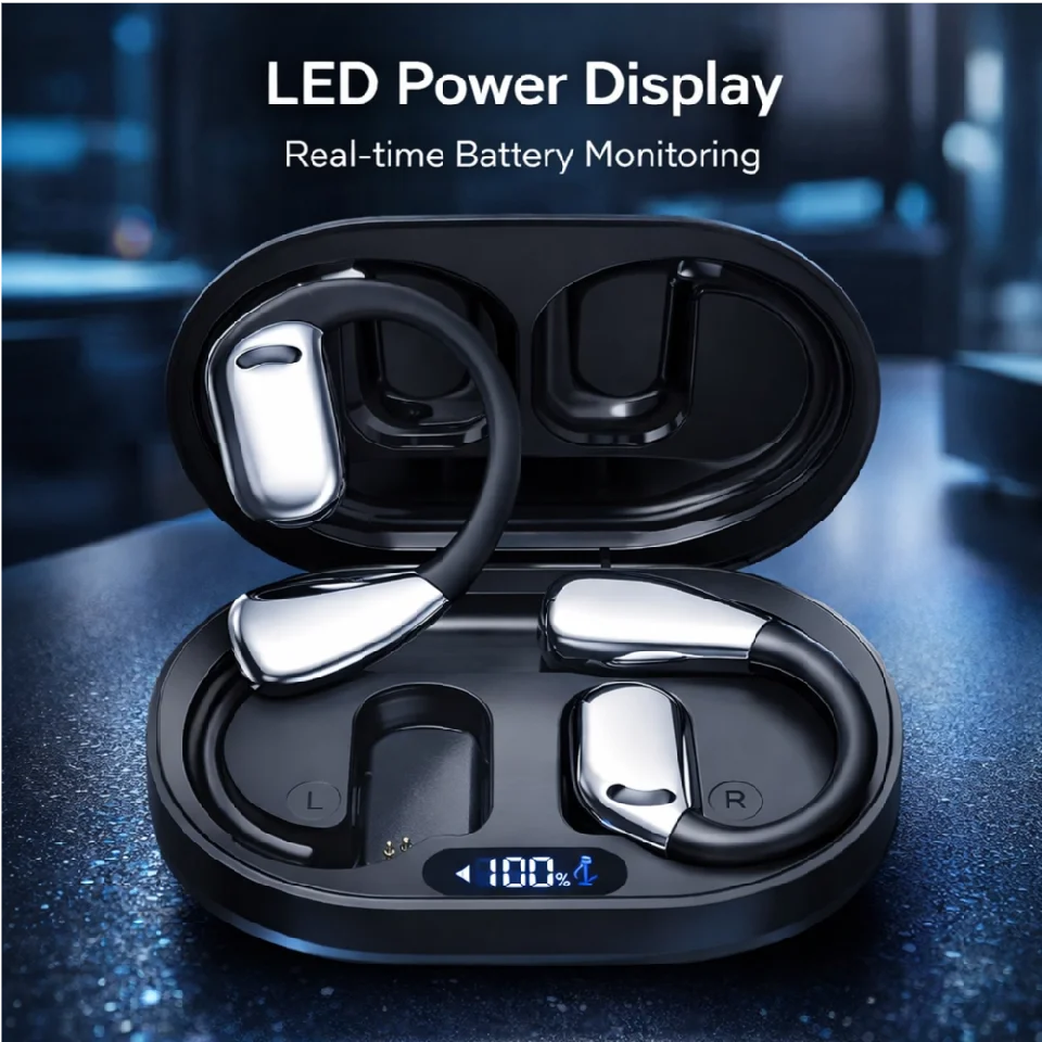 Hi-Res Certified M75 Wireless Earbuds, Bluetooth 5.49 Open Ear Earhooks with Immersive Sound, Low Latency Touch Control Headset
