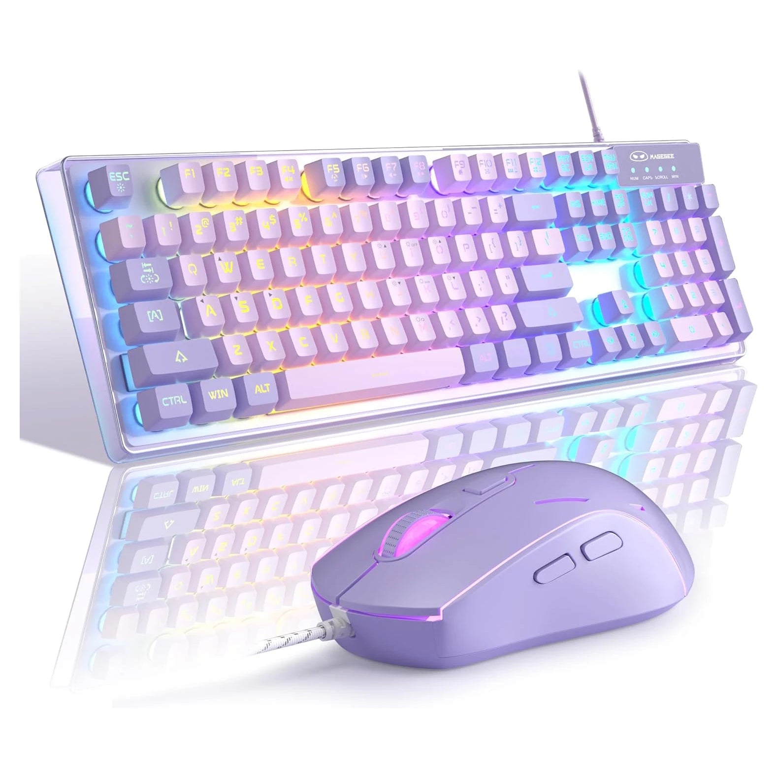 MageGee Gaming Keyboard Mouse Combo, K1 RGB LED Backlit Wired Keyboard with 104 Key Computer PC Gaming Keyboard for PCLaptop