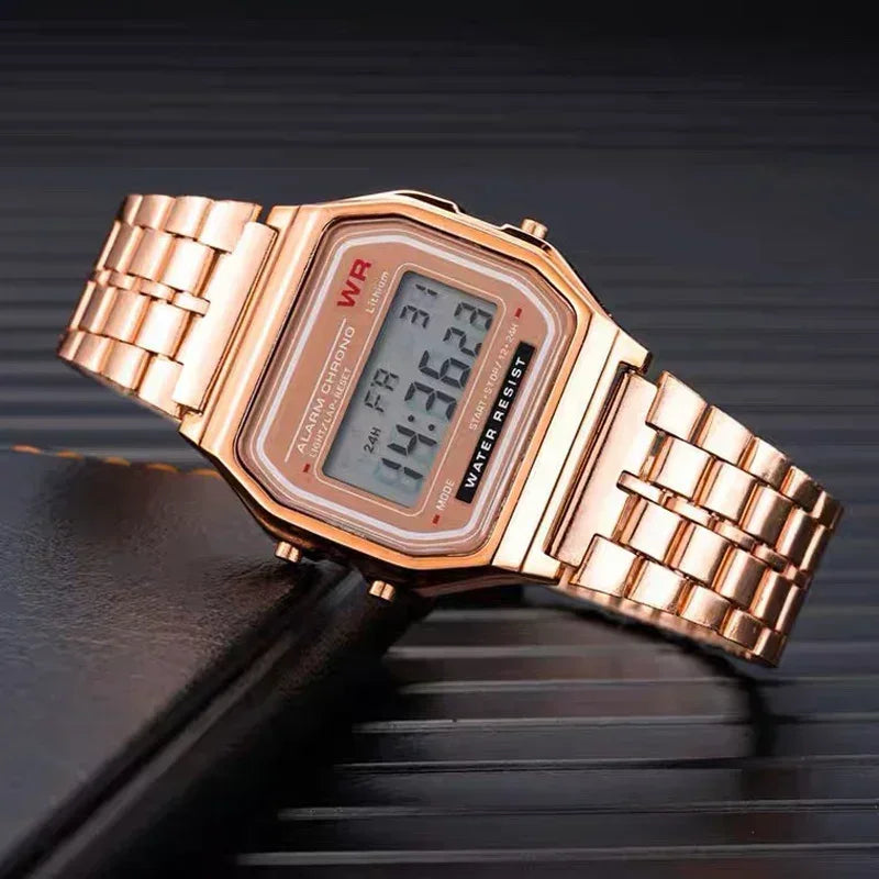 Mens Watch Digital Led Luxury Stainless Steel Square Wristwatch Electronic Watches for Men Female Clock Reloj Hombre