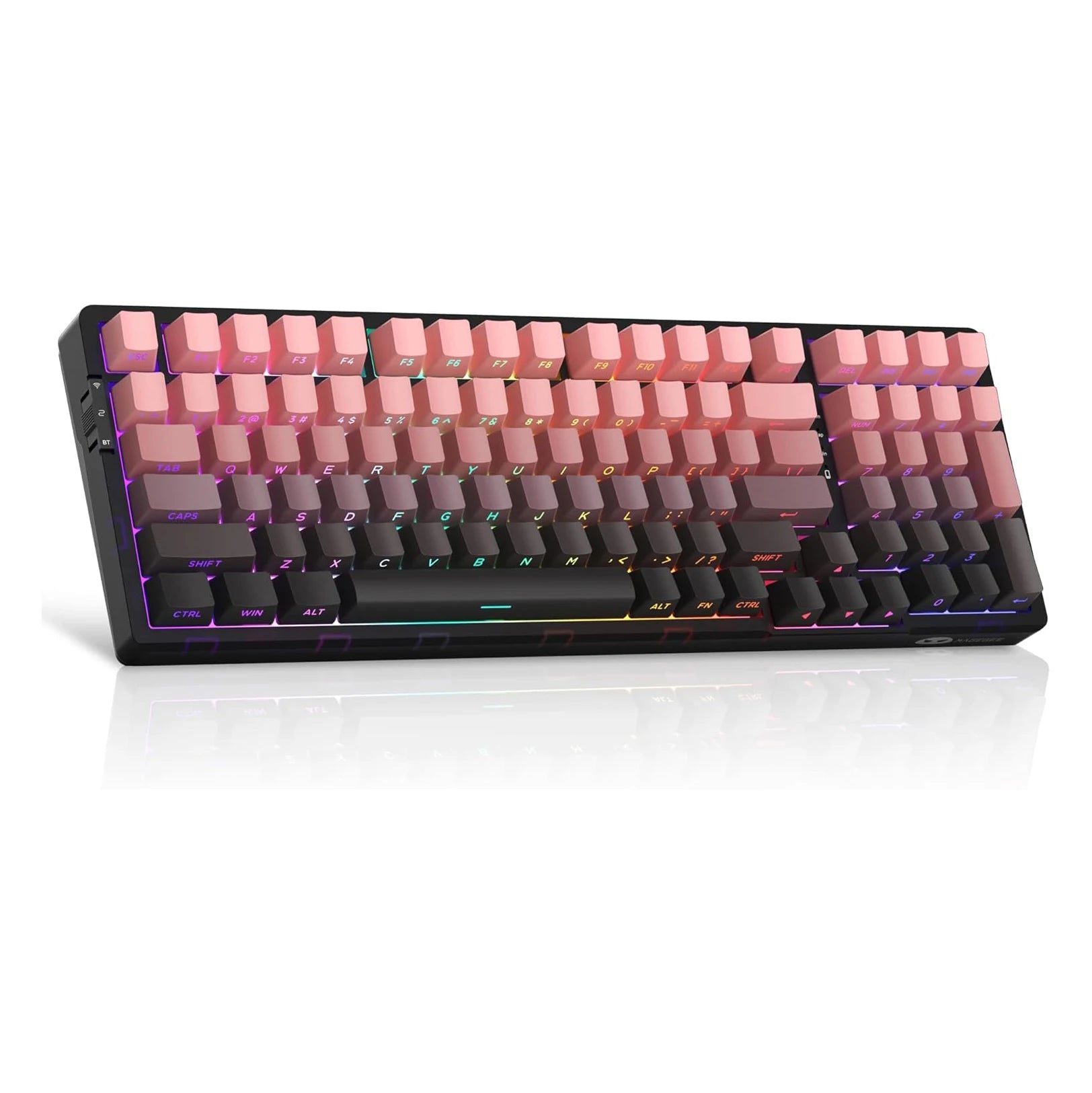 MageGee LIGHT100 Wireless Creamy Keyboard, Gasket Structure Hot Swappable, Tri-Mode 2.4GUSB-CBT5.0 RGB Backlit Mechanical Gami