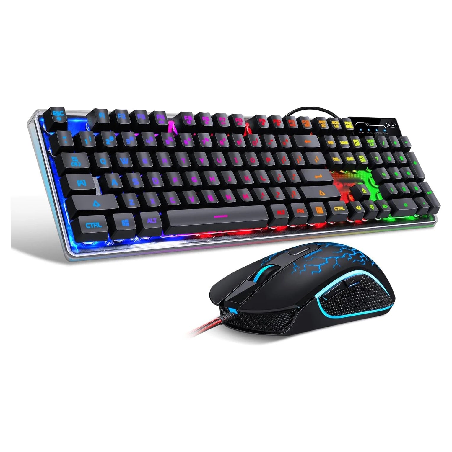 MageGee Gaming Keyboard Mouse Combo, K1 RGB LED Backlit Wired Keyboard with 104 Key Computer PC Gaming Keyboard for PCLaptop