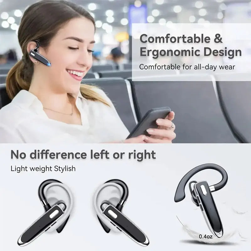 Wireless Bluetooth Earphones With Microphone Noise Cancelling Handsfree Talking Sweatproof Headset Business Auriculares