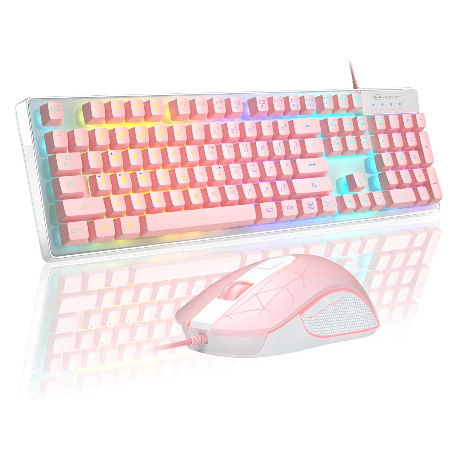 MageGee Gaming Keyboard Mouse Combo, K1 RGB LED Backlit Wired Keyboard with 104 Key Computer PC Gaming Keyboard for PCLaptop