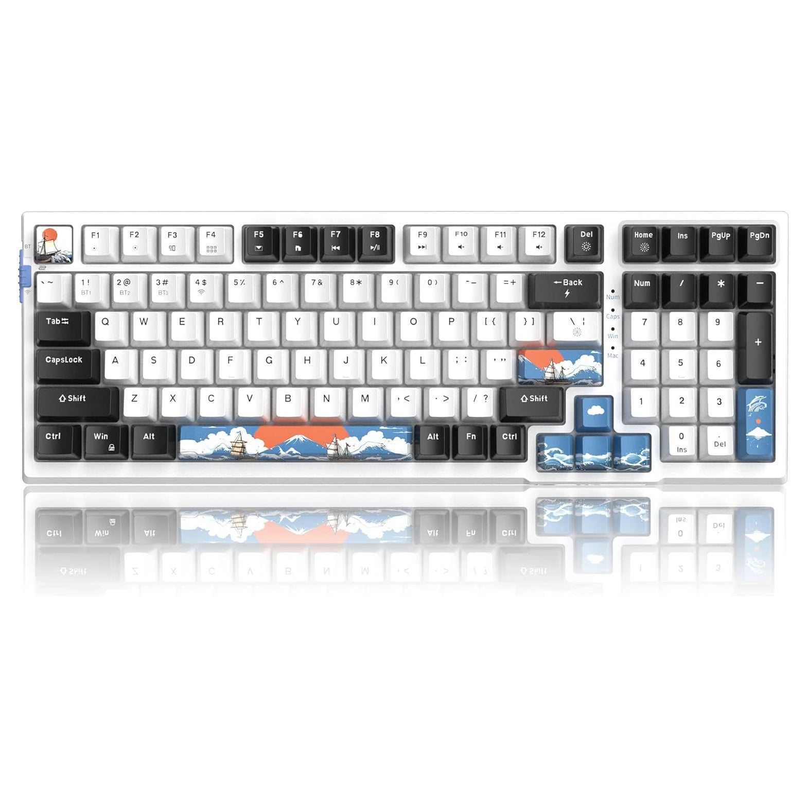 MageGee SKY98 Wireless Gasket Mechanical Gaming Keyboard, 96% Hot Swappable RGB 5-Layer Sound Padding, BT2.4GUSB-C, NKRO
