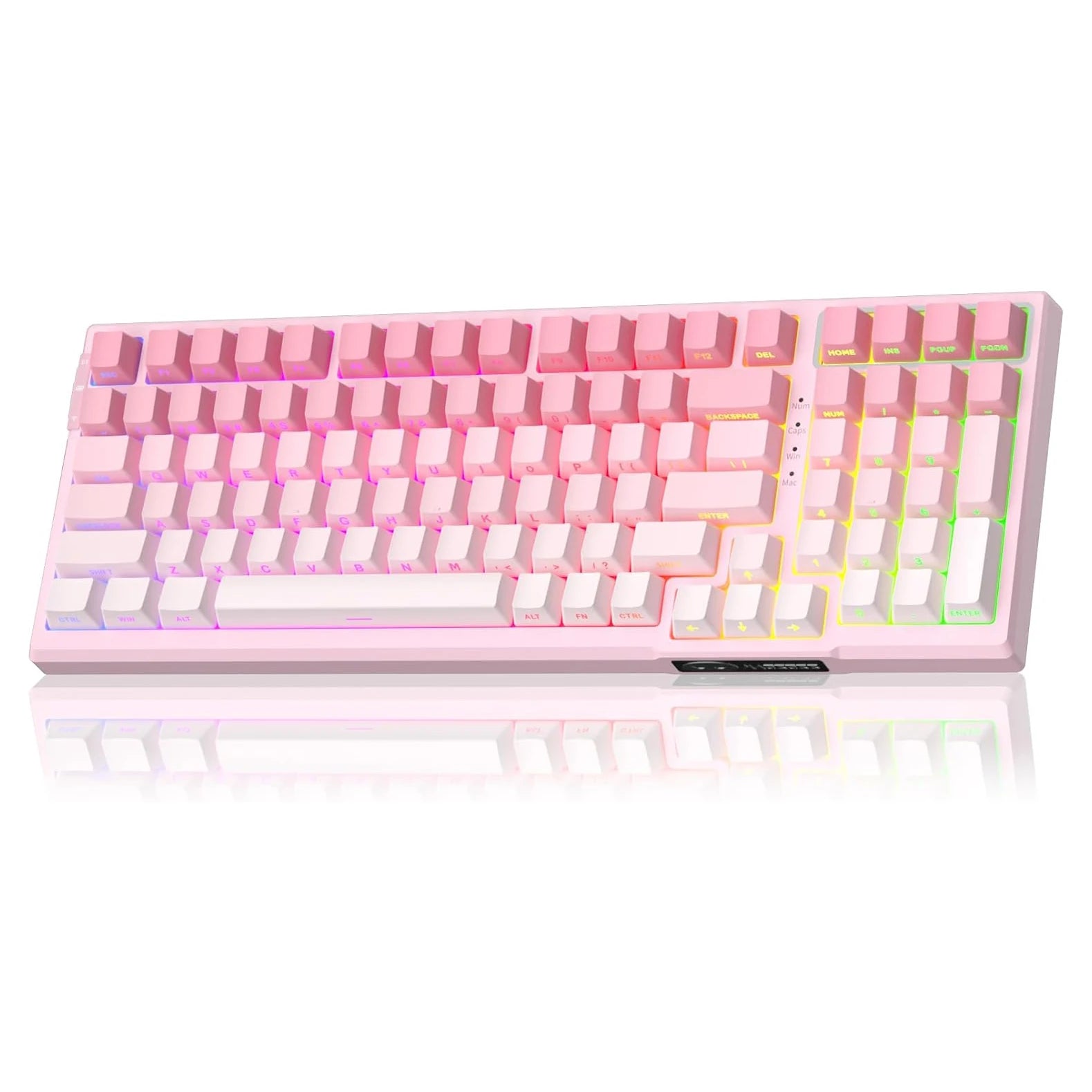 MageGee SKY98 Wireless Gasket Mechanical Gaming Keyboard, 96% Hot Swappable RGB 5-Layer Sound Padding, BT2.4GUSB-C, NKRO