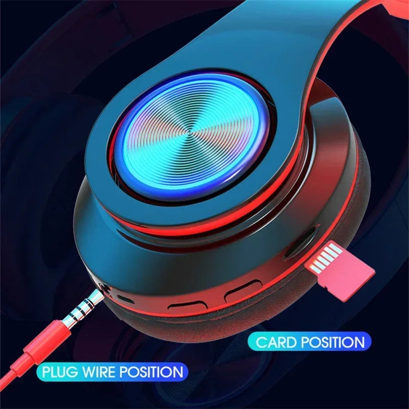 Foldable Bluetooth Headsets  Wireless Headphones With Mic Stereo Earphone Support TF Card FM For Xiaomi Iphone Sumsamg Phone
