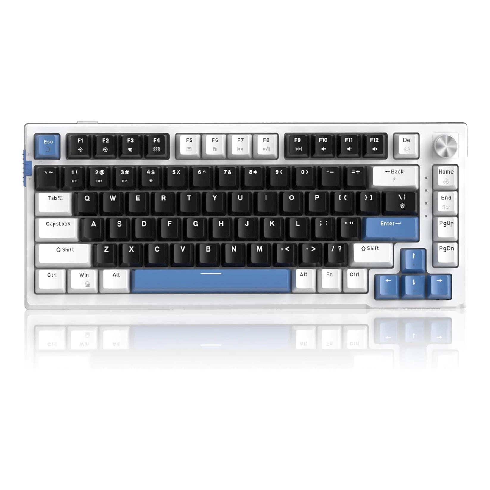 MageGee SKY81 75% Wireless Gasket Mechanical Gaming Keyboard, Hot Swappable RGB w5-Layer Padding, BT2.4GUSB-C, Knob Control