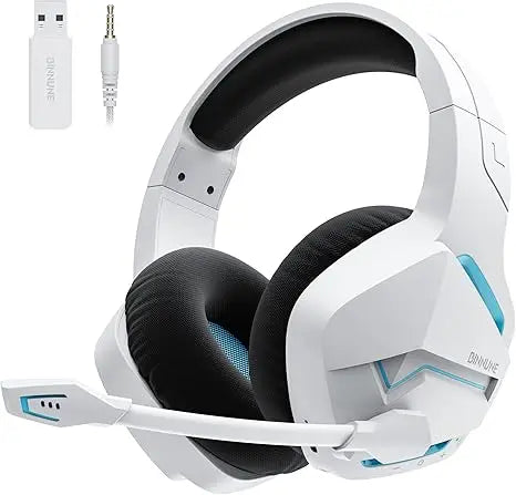 BINNUNE BW01 Wireless Gaming Headset with Mic for PC PS4 PS5 2.4G Bluetooth USB Gamer Headphones with Mic for Laptop Computer