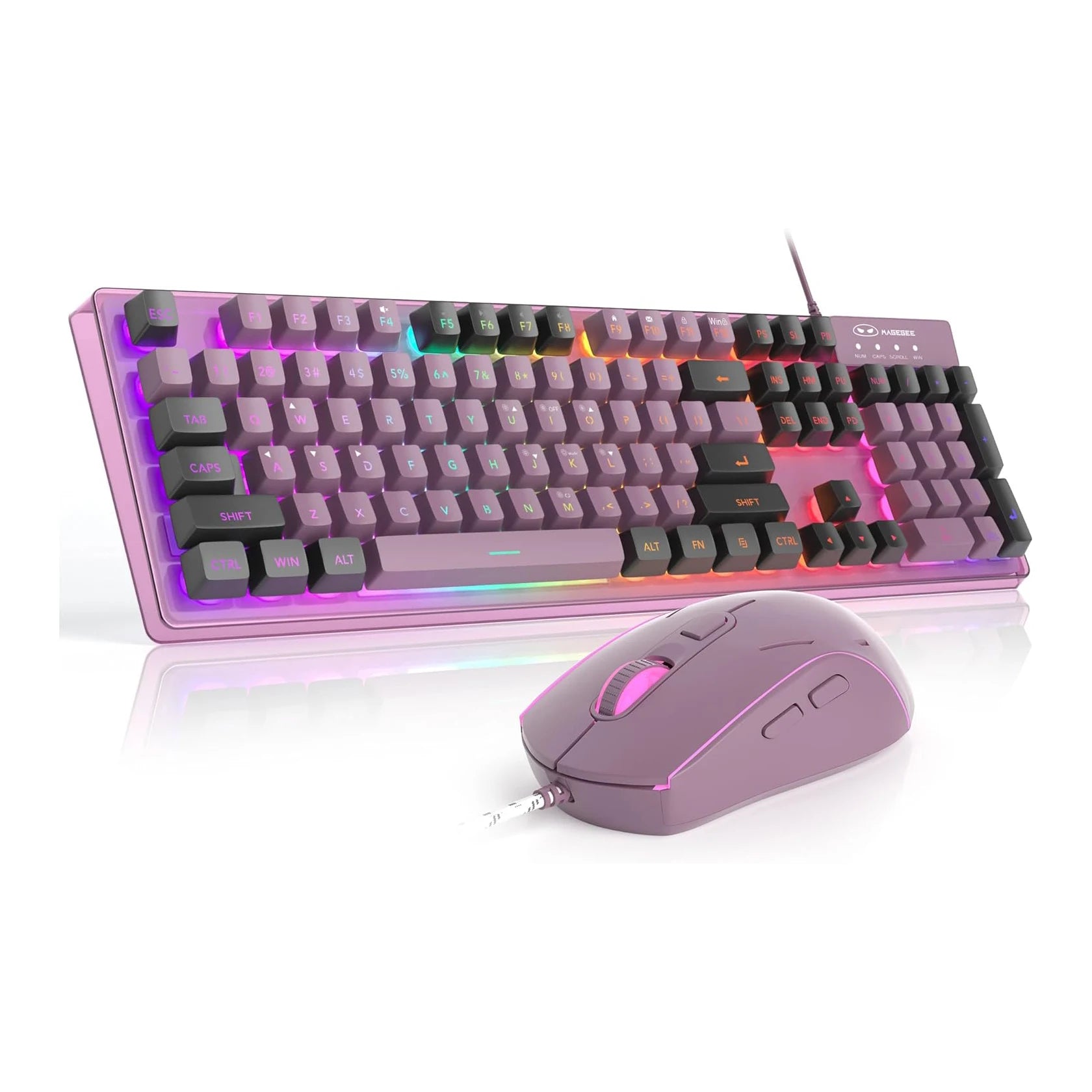 MageGee Gaming Keyboard Mouse Combo, K1 RGB LED Backlit Wired Keyboard with 104 Key Computer PC Gaming Keyboard for PCLaptop