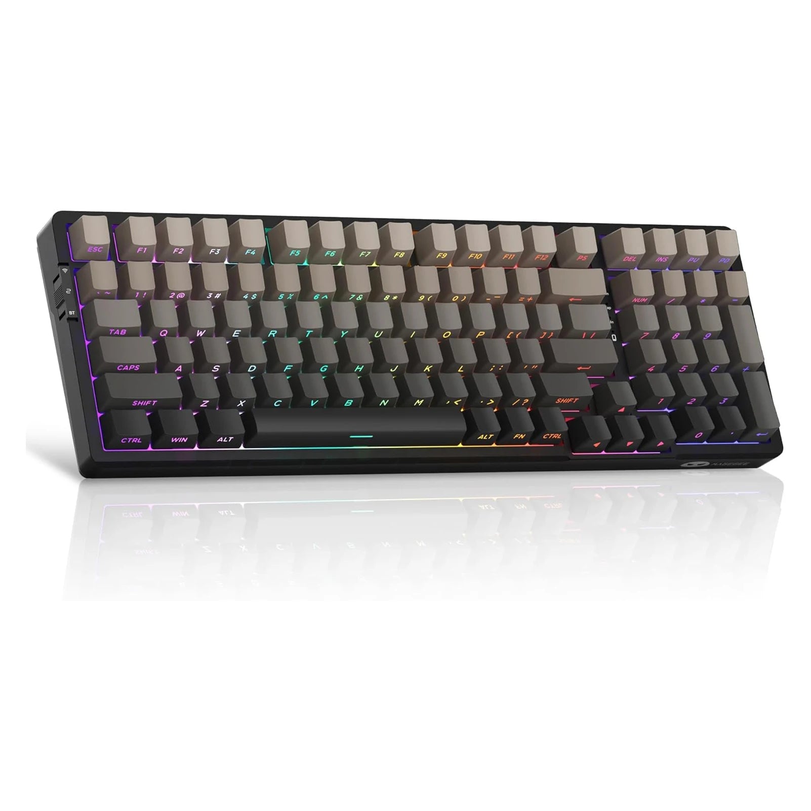 MageGee LIGHT100 Wireless Creamy Keyboard, Gasket Structure Hot Swappable, Tri-Mode 2.4GUSB-CBT5.0 RGB Backlit Mechanical Gami