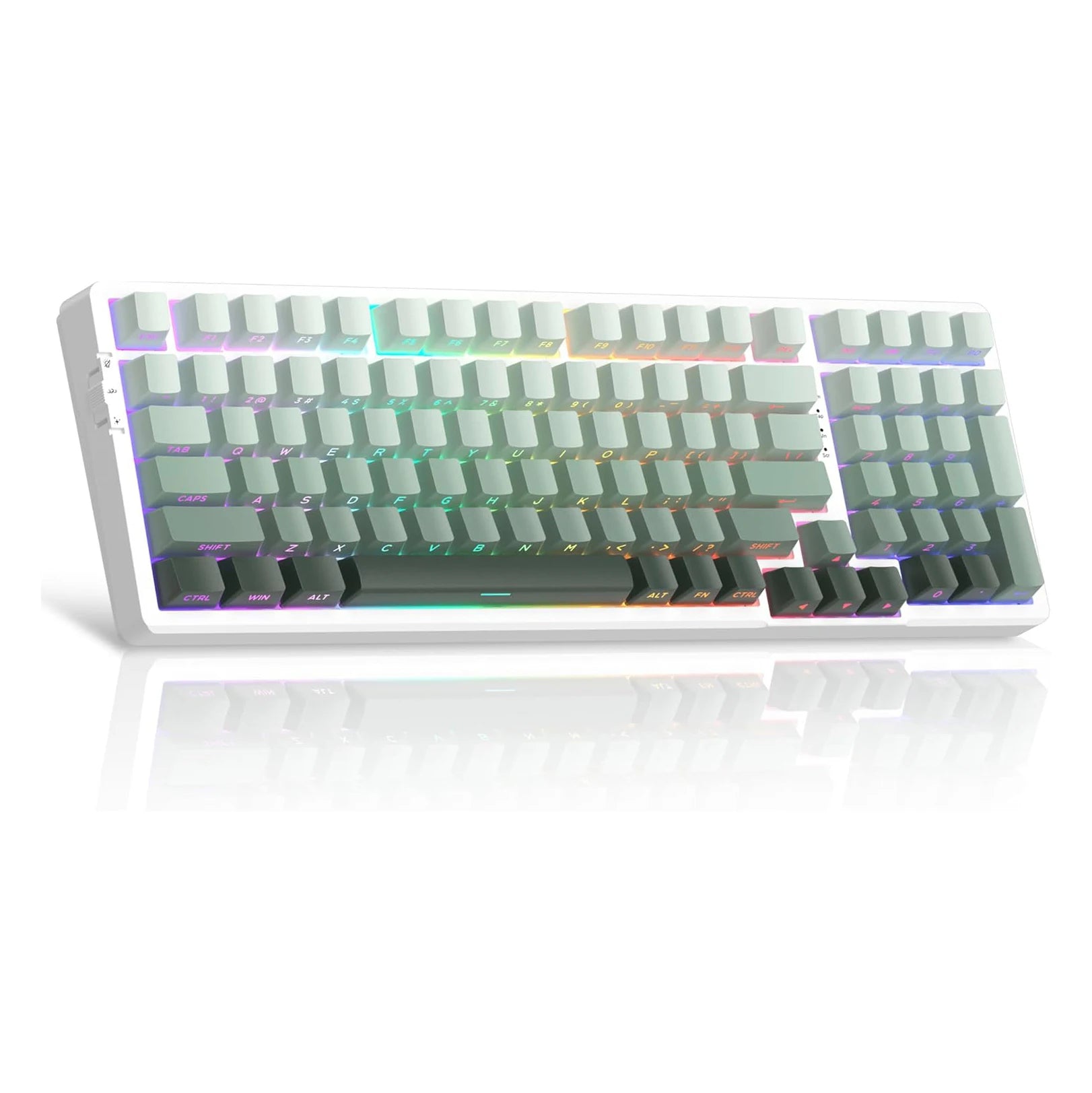 MageGee LIGHT100 Wireless Creamy Keyboard, Gasket Structure Hot Swappable, Tri-Mode 2.4GUSB-CBT5.0 RGB Backlit Mechanical Gami