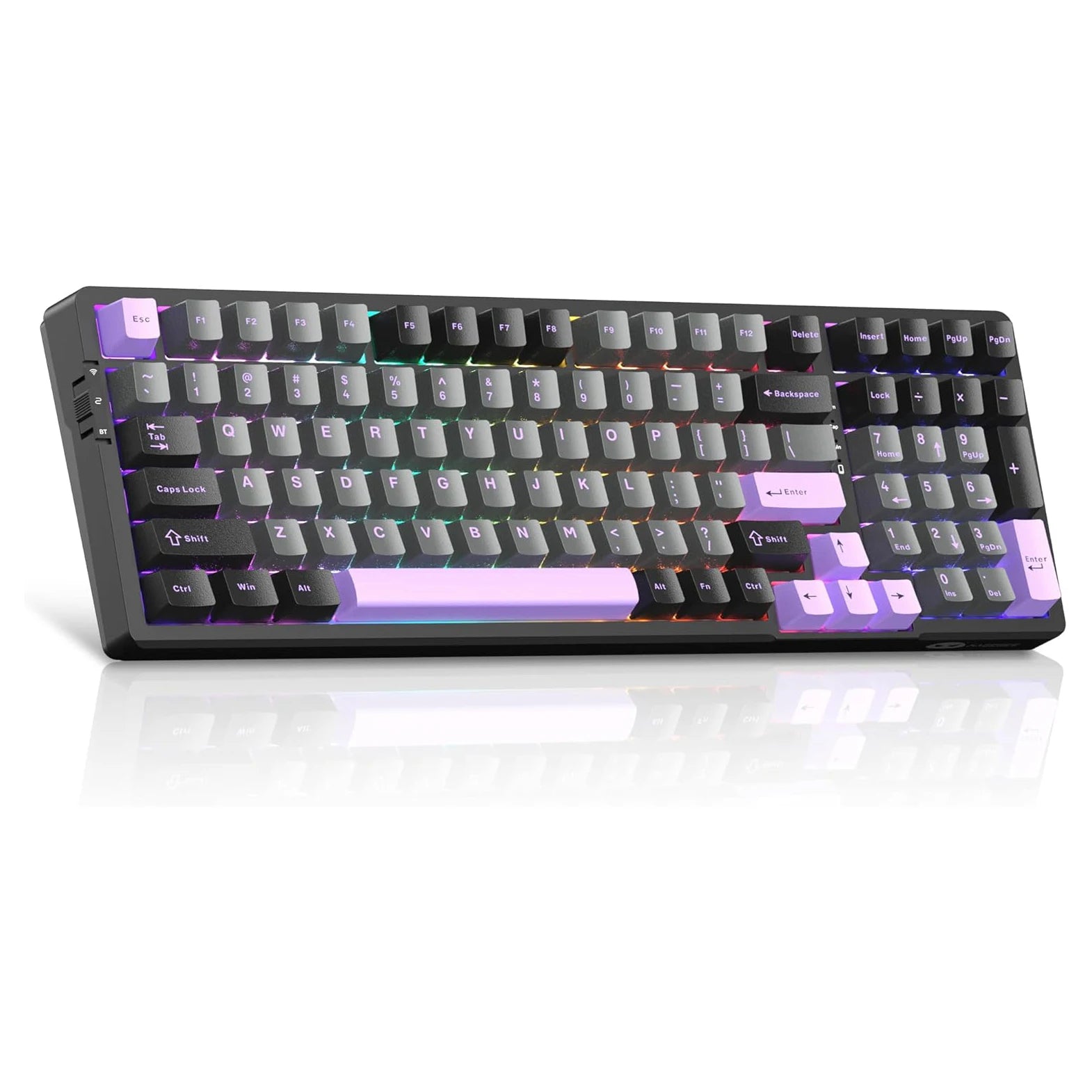MageGee LIGHT100 Wireless Creamy Keyboard, Gasket Structure Hot Swappable, Tri-Mode 2.4GUSB-CBT5.0 RGB Backlit Mechanical Gami