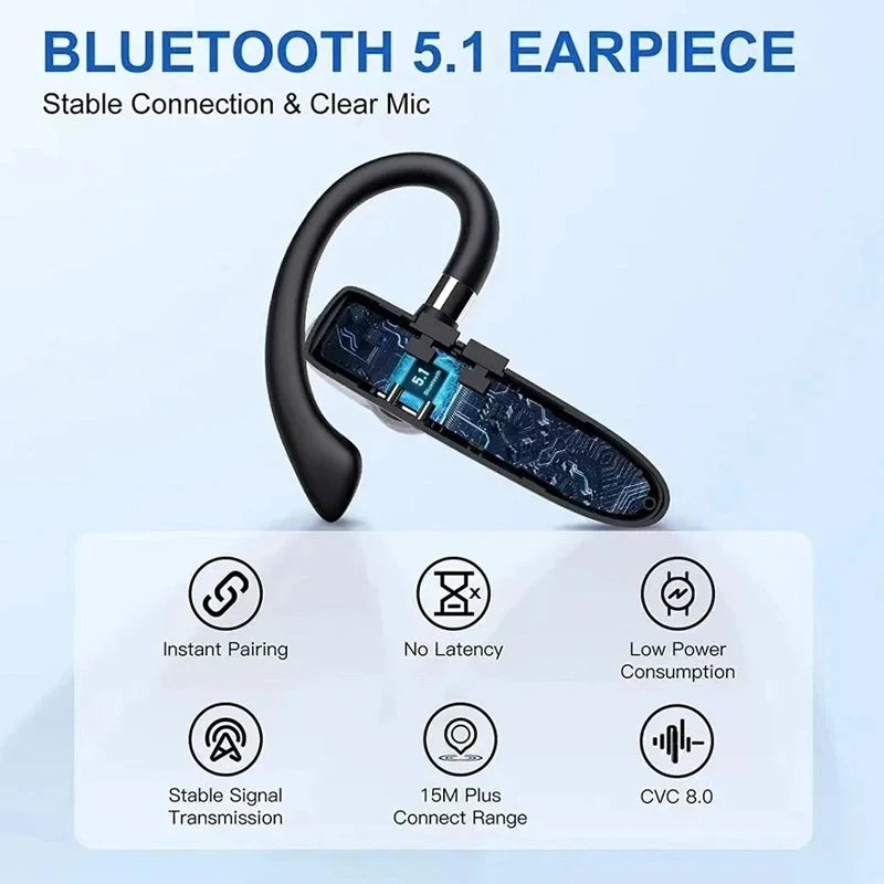 Wireless Bluetooth Earphones With Microphone Noise Cancelling Handsfree Talking Sweatproof Headset Business Auriculares