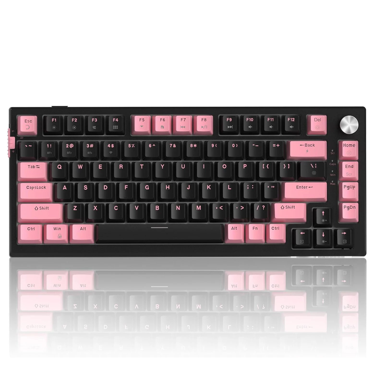 MageGee SKY81 75% Wireless Gasket Mechanical Gaming Keyboard, Hot Swappable RGB w5-Layer Padding, BT2.4GUSB-C, Knob Control